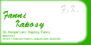 fanni kaposy business card